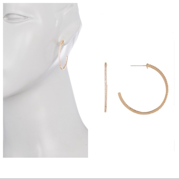 Nordstrom Jewelry - Nordstrom Rack Pave CZ Hoop Earrings